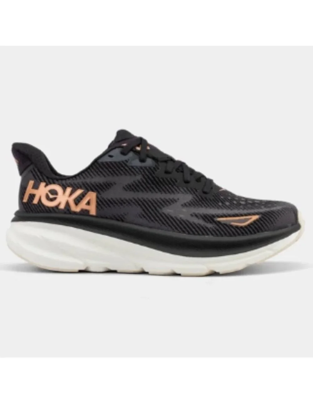 Hoka Clifton 9 Womens Running Shoes Size 8 Black Rose Gold
